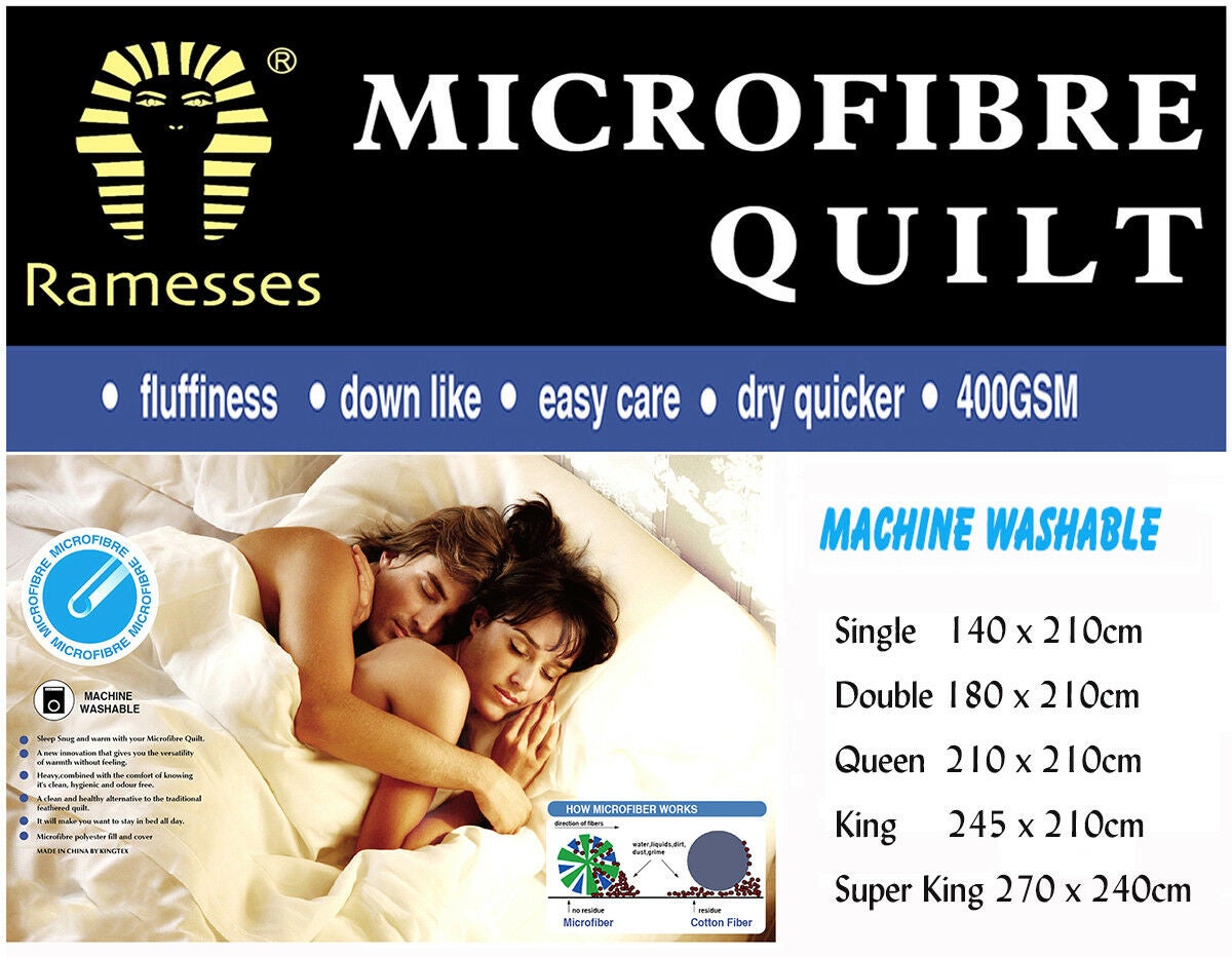 400GSM Winter Microfibre Quilt / Doona Super King Size Bed