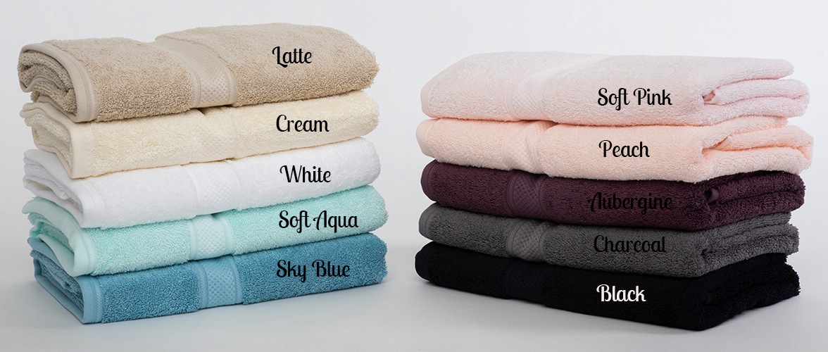 7 Pieces Egyptian Cotton Bath Towel or Bath Sheet Set 650GSM 10 Colors
