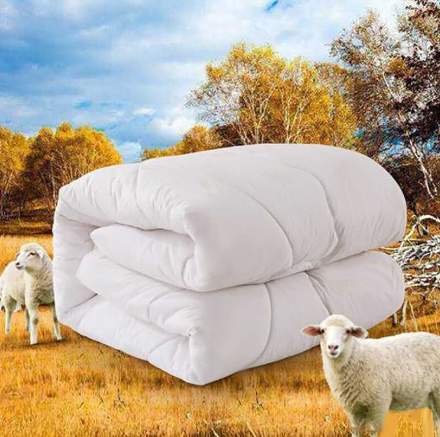 Australian Made 100% Japara Cotton Cover Wool Quilt / Doona / Duvet 500GSM All Bed Sizes