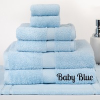 Brand New 7 Pieces 100% Cotton Bath Sheet Set Baby Blue
