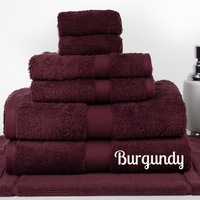 Brand New 7 Pieces 100% Cotton Bath Towel Set Burgundy