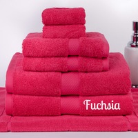 Brand New 7 Pieces 100% Cotton Bath Towel Set Fuchsia