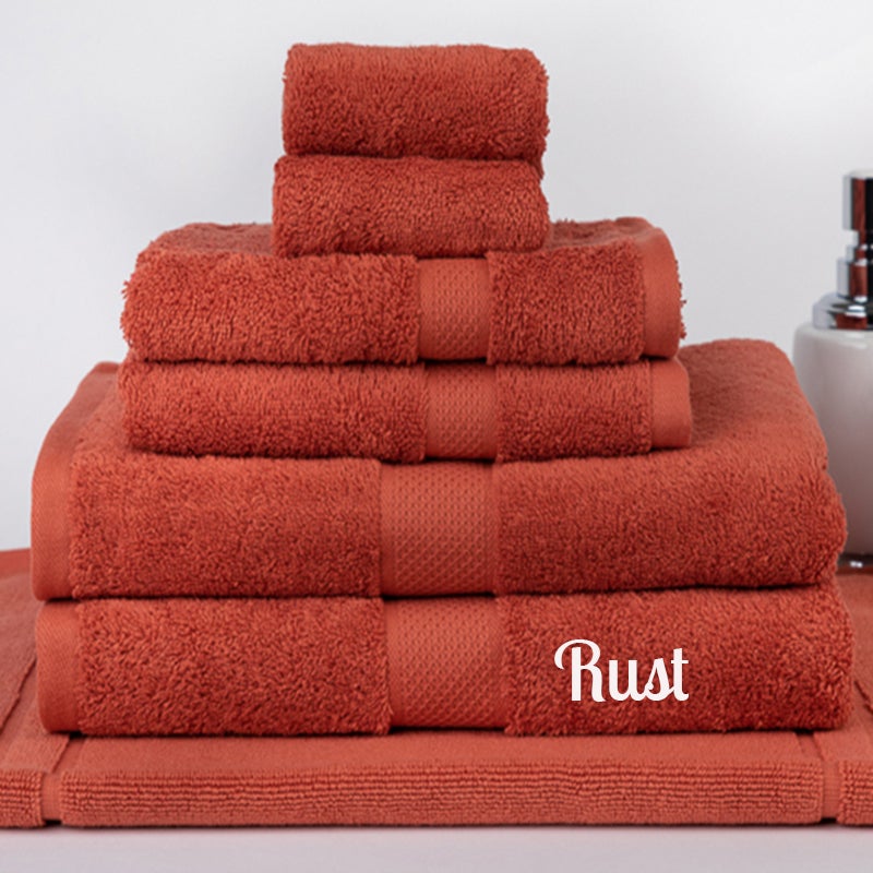 Brand New 7 Pieces 100% Cotton Bath Towel Set Rust
