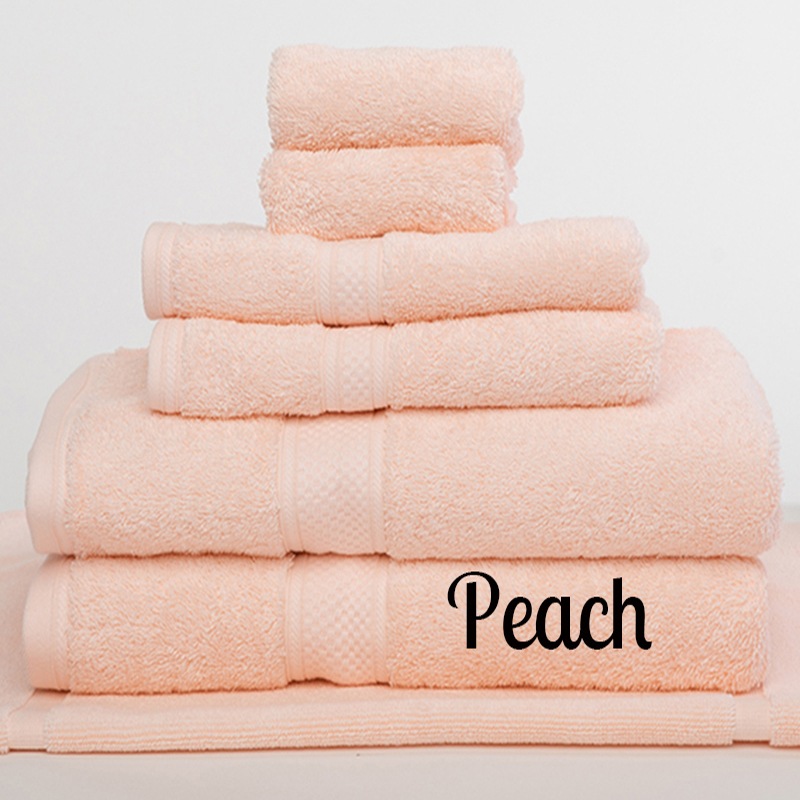 Buy Brand New 7 Pieces Egyptian Cotton Bath Towel Set 650GSM Peach MyDeal