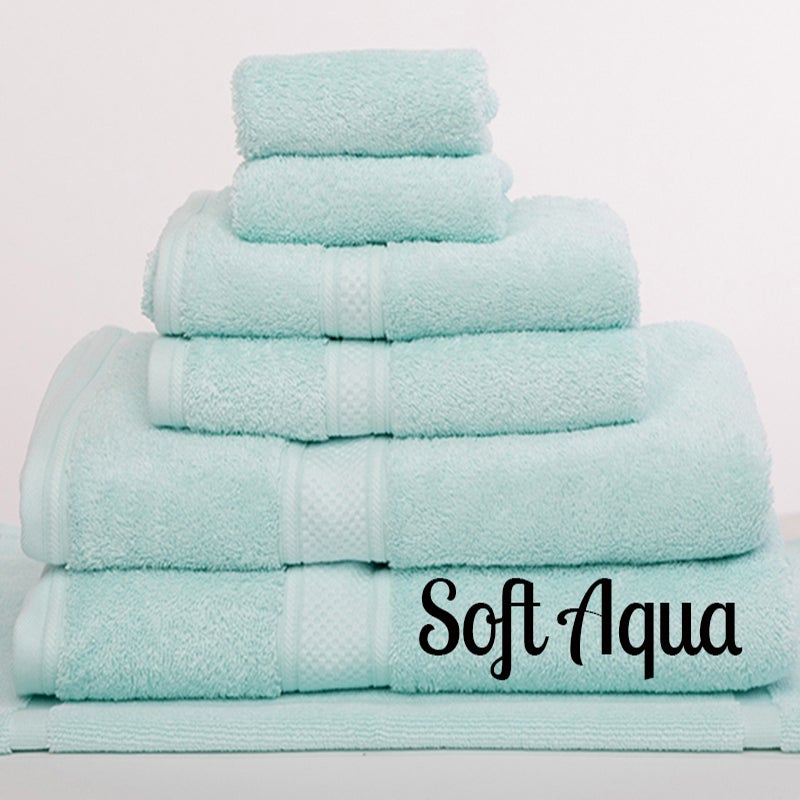 Brand New 7 Pieces Egyptian Cotton Bath Towel Set 650GSM Soft Aqua