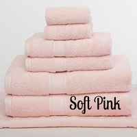 Brand New 7 Pieces Egyptian Cotton Bath Towel Set 650GSM Soft Pink