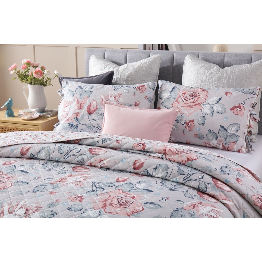 Quilted Bedspread /Coverlet Set for Double and Queen size Bed Flower B