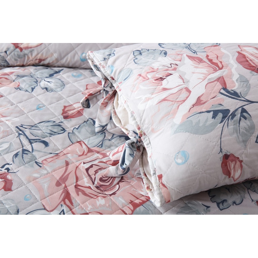 Quilted Bedspread /Coverlet Set for Double and Queen size Bed Flower B