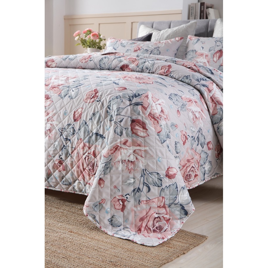 Quilted Bedspread /Coverlet Set for Double and Queen size Bed Flower B