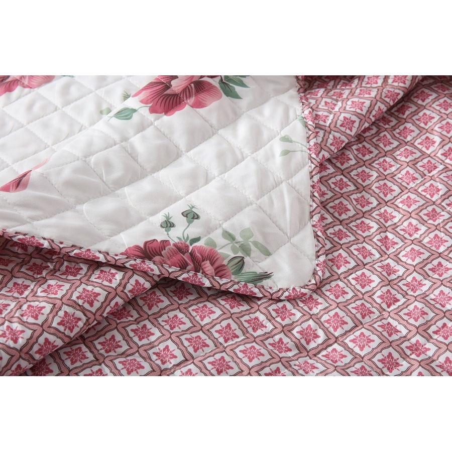 Quilted Bedspread /Coverlet Set for Double and Queen size Bed Flower D