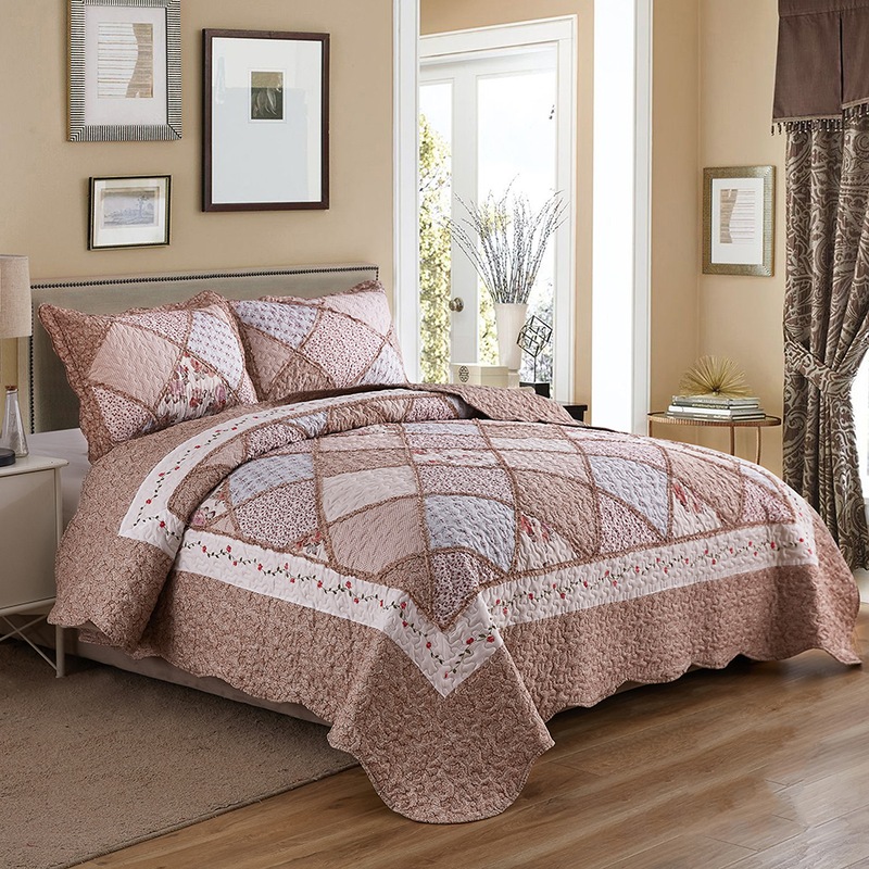 Buy Chic Microfibre Coverlet / Bedspread Set Comforter Patchwork Quilt ...