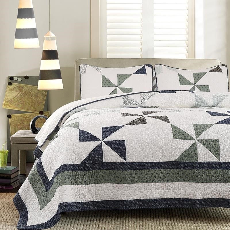 Buy Luxury 100 Cotton Coverlet / Bedspread Set Patchwork Quilt King