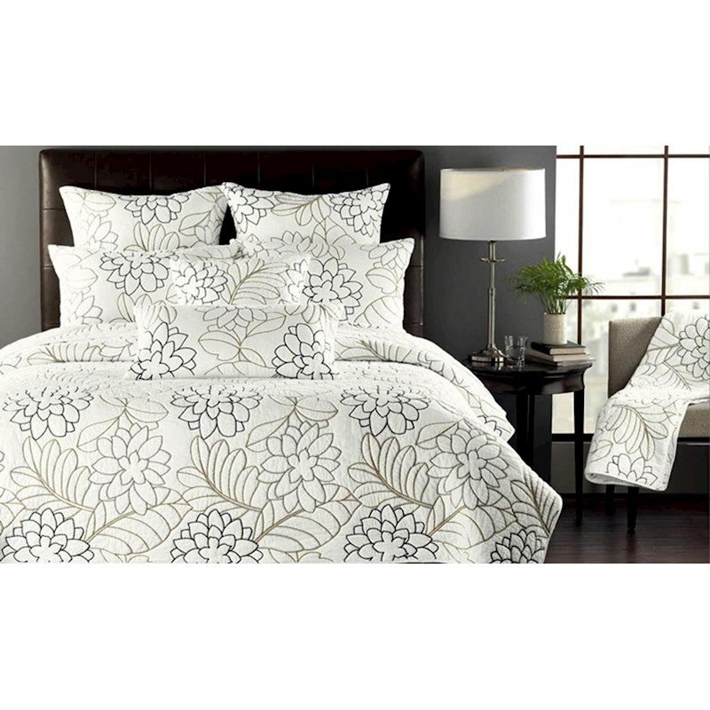 Luxury 100% Cotton Coverlet / Bedspread Set Quilt King / Super King Bed 230x270cm Three Colors White