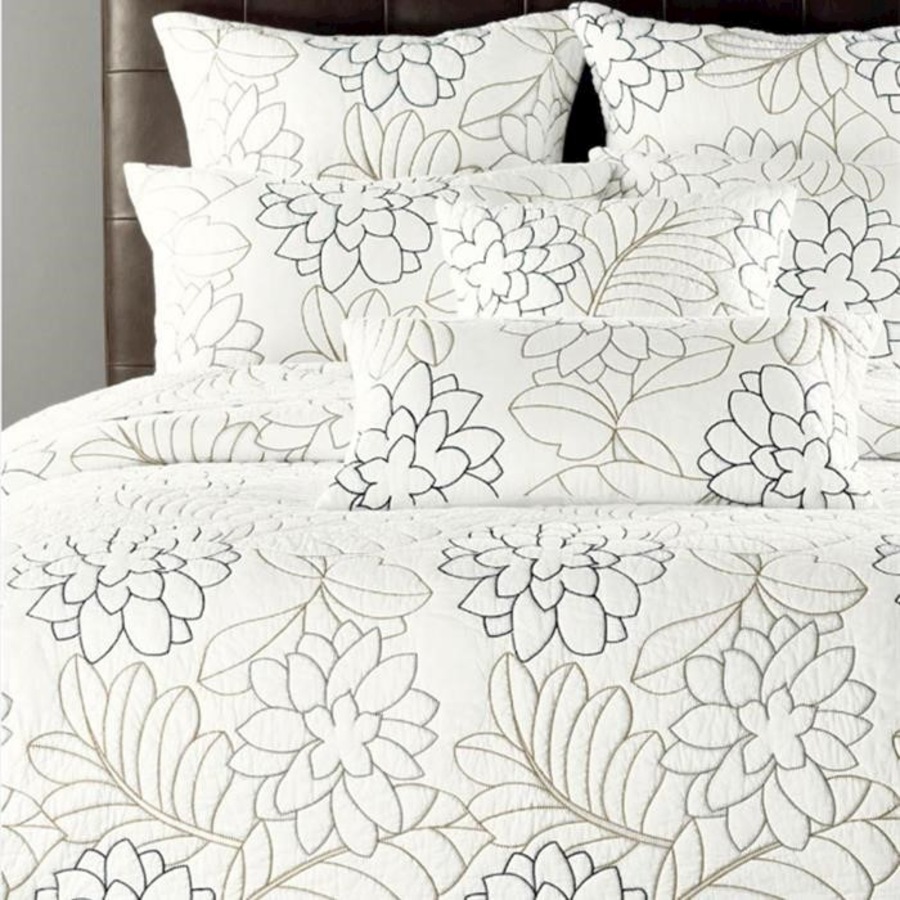 Luxury 100% Cotton Coverlet / Bedspread Set Quilt King / Super King Bed 230x270cm Three Colors White