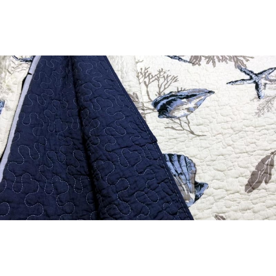 Luxury Quilted 100% Cotton Coverlet Bedspread Set Comforter King Super King Size Bed 250x270cm Shell