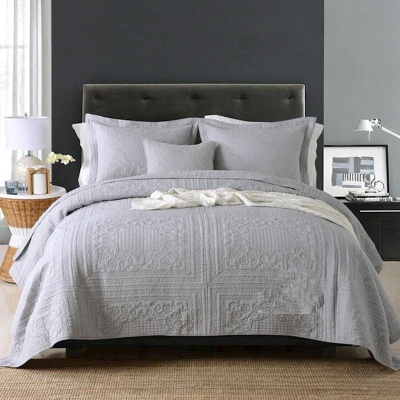 Luxury Quilted 100 Cotton Coverlet Bedspread Set King Super King Size Bed 245x270cm Square Grey 924389 00 ?imgclass=dealpageimage