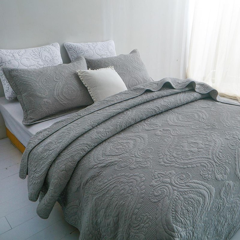 Buy Luxury Quilted 100 Cotton Coverlet / Bedspread Set King / Super