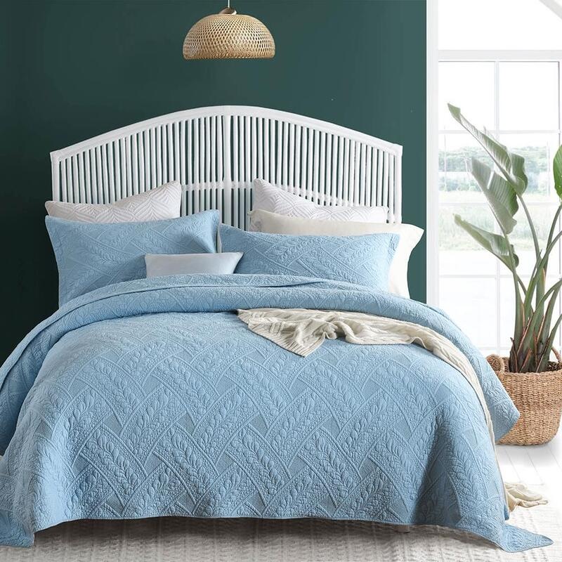 Buy Luxury Quilted 100 Cotton Coverlet / Bedspread Set King / Super