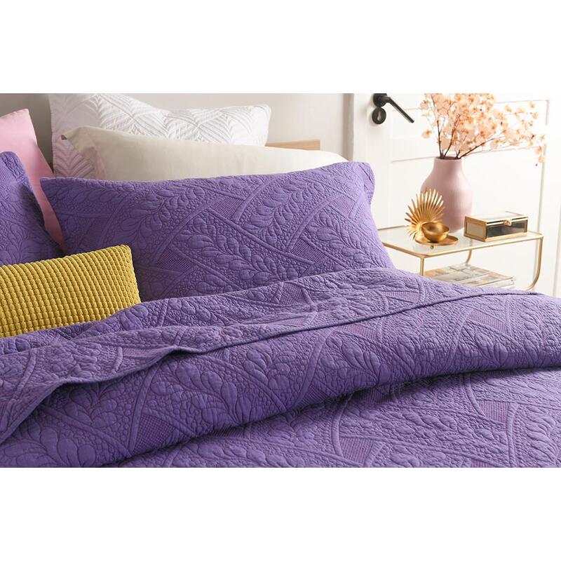 Luxury Quilted 100 Cotton Coverlet Bedspread Set King Super King Size Bed 250x270cm Flora