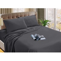 Micro Flannel Flannelette Fitted Sheet Set All Bed Size Soft Plush Winter Thermal Charcoal