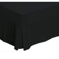 Percale Box Pleated Valance Bed Skirt BLACK All Bed Sizes