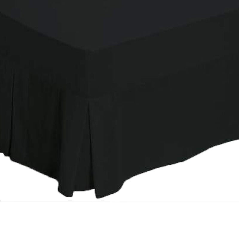 Percale Box Pleated Valance Bed Skirt BLACK All Bed Sizes