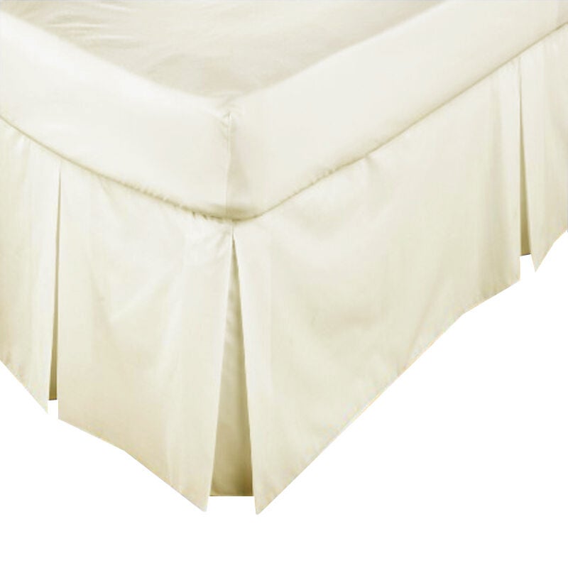 Bed Skirt WHITE 225TC Box Pleated Valance SINGLE DOUBLE QUEEN KING 
