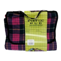 Waterproof Picnic Rug Blanket Vinyl Backed Checked Design 4 Colors