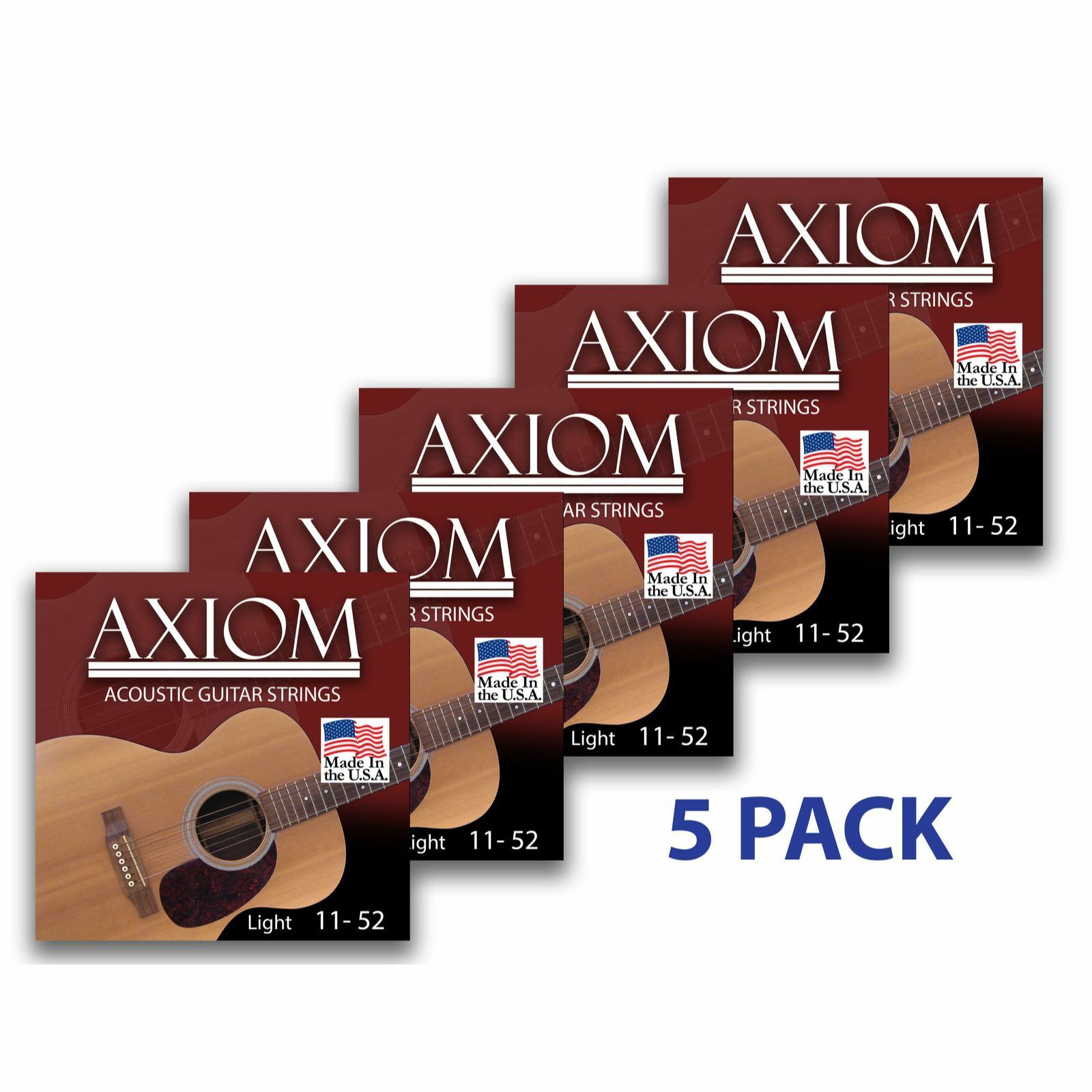 Axiom 5 Pack - Acoustic Guitar Strings - Light
