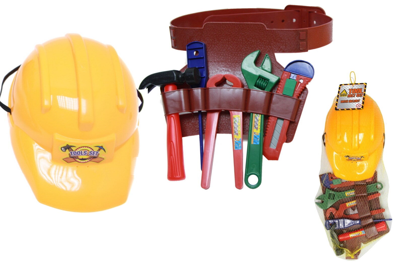 Plastic Construction Helmet With Tool Belt