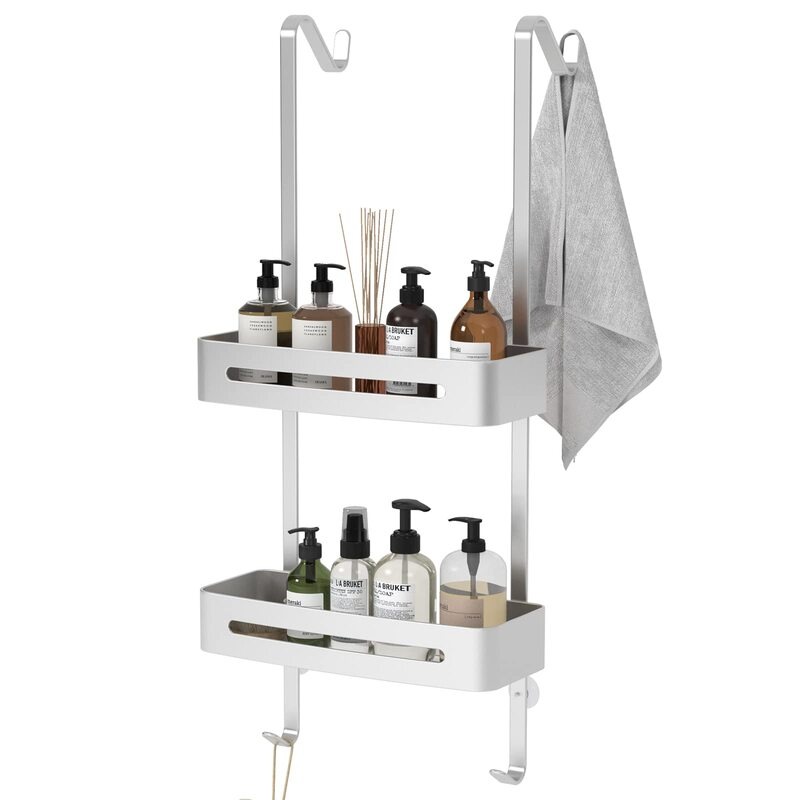 Buy Over Door Screen Bathroom Shower Caddy Aluminium Hanging Rack
