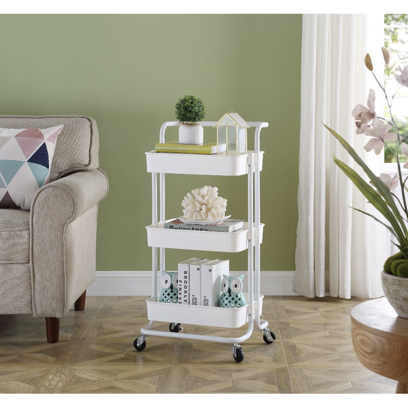 Buy 3 Tiers Kitchen Trolley Cart Steel Storage Rack Shelf Trolley