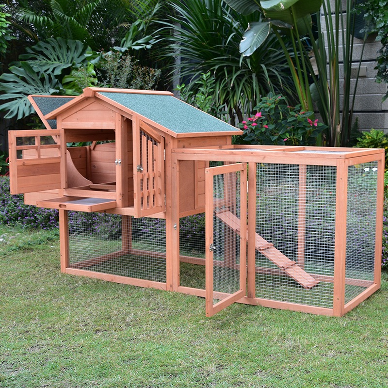 PawHub Extra Large Wooden Chicken Coop Rabbit Hutch Hatch Box With Run