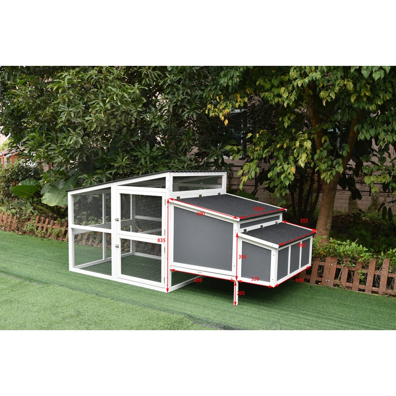Buy PawHub Extra Large Wooden Chicken Coop Rabbit Hutch Hatch Box With