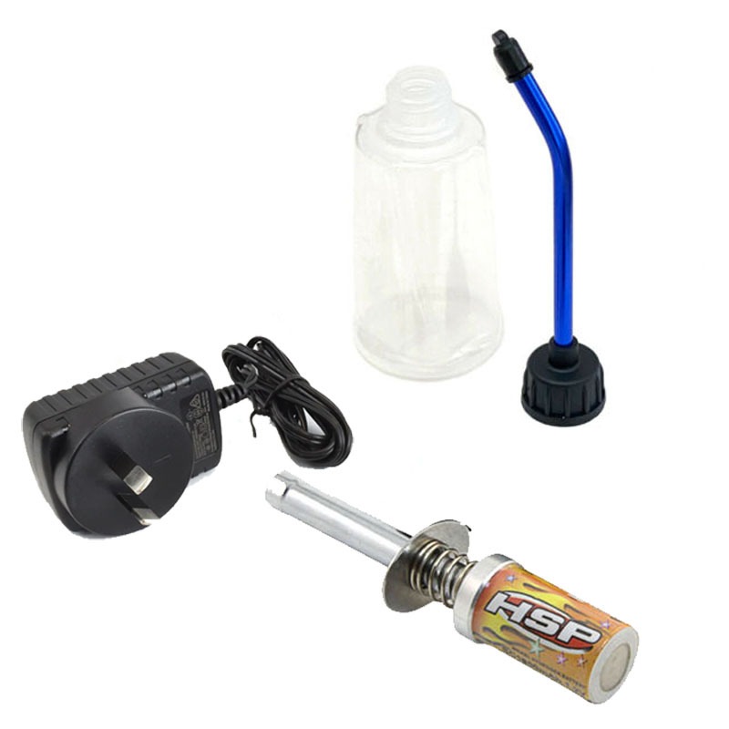 Rc Nitro Starter Kit With Glow Plug Igniter & Tools - Universal For 1/8 1/10 Scale Nitro Vehicles Rc Glow Plug Igniter Rc Nitro Starter Kit With Glow Plug Igniter & Tools - Universal For 1/8 1/10 Scale Nitro Vehicles Rc Glow Plug Igniter