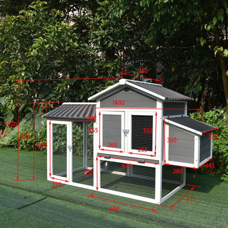 Buy PawHub Extra Large Wooden Chicken Coop Rabbit Hutch Hatch Box With