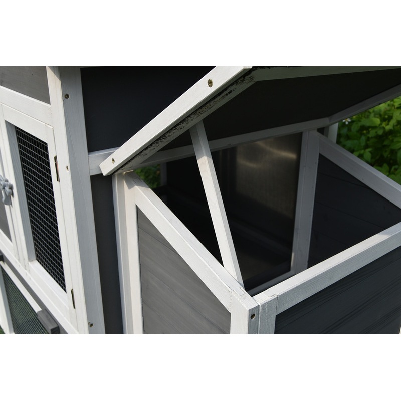 PawHub Extra Large Wooden Chicken Coop Rabbit Hutch Hatch Box With Run