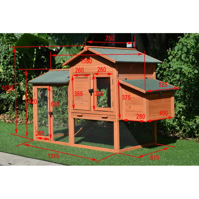 Buy PawHub Extra Large Wooden Chicken Coop Rabbit Hutch Hatch Box With