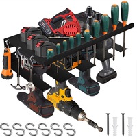 3Layer 5 Drills Power Tool Rack Organizer Heavy Duty Drill Holder Garage Wall Shelf