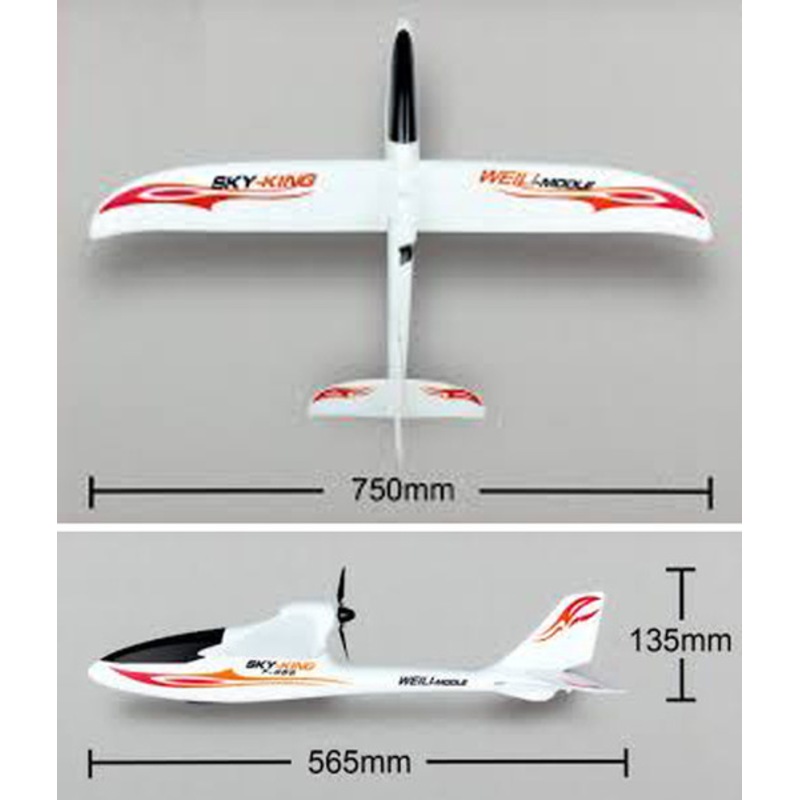 Buy Wltoys Sky King 750Mm Fixed Wing Rc Plane Rtf Airplane 3Ch 2.4Ghz