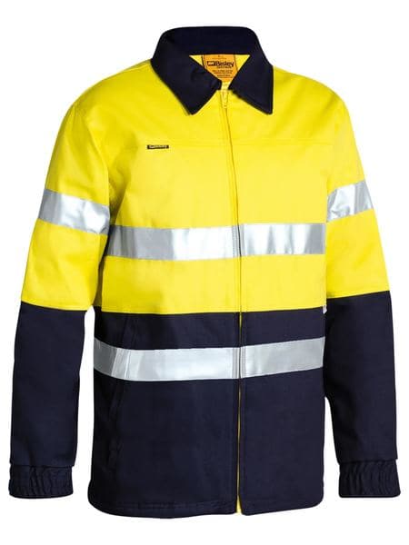 Buy Bisley 2 Tone Hi Vis Drill Jacket 3M Reflective Tape (BK6710T) - MyDeal