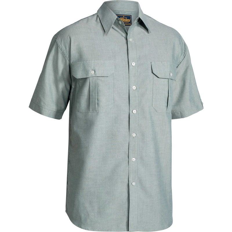 Buy Bisley Oxford Shirt - Short Sleeve - Green (BS1030) - MyDeal