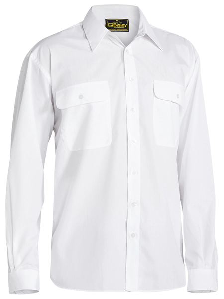 Bisley Permanent Press Shirt - Long Sleeve - White (BS6526)