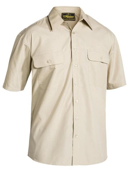 Bisley Permanent Press Shirt - Short Sleeve - Sand (BS1526)