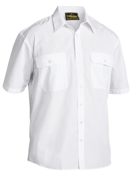 Bisley Permanent Press Shirt - Short Sleeve - White (BS1526)