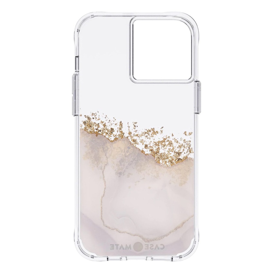 Case-Mate Karat Marble Case Antimicrobial for iPhone 13 Pro - Clear/ Gold