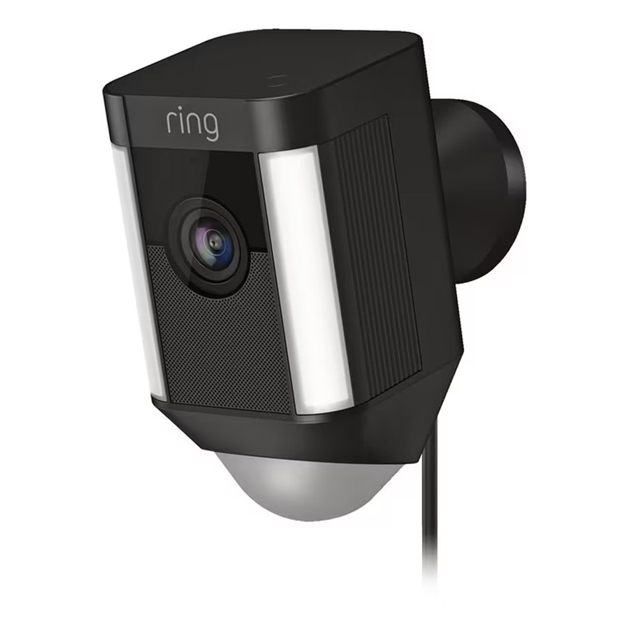 Ring Spotlight Cam Wired Plugged-in HD Security Camera - Black