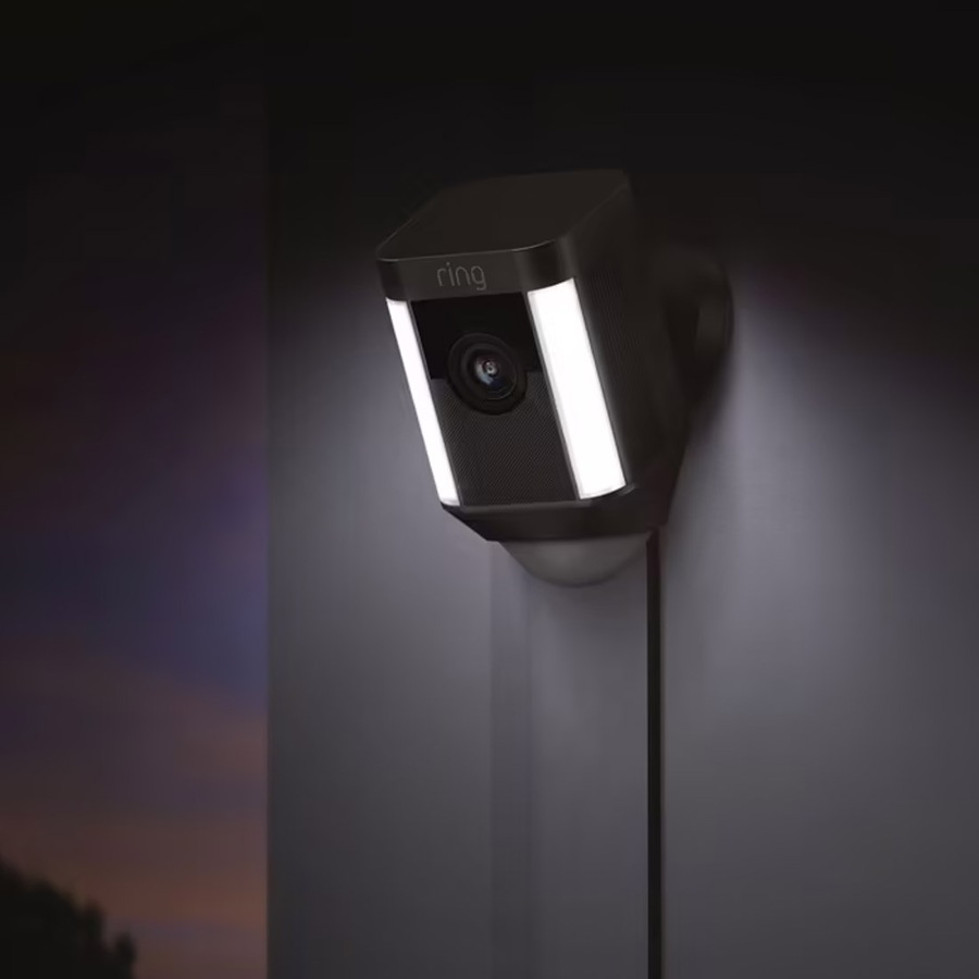 Ring Spotlight Cam Wired Plugged-in HD Security Camera - Black