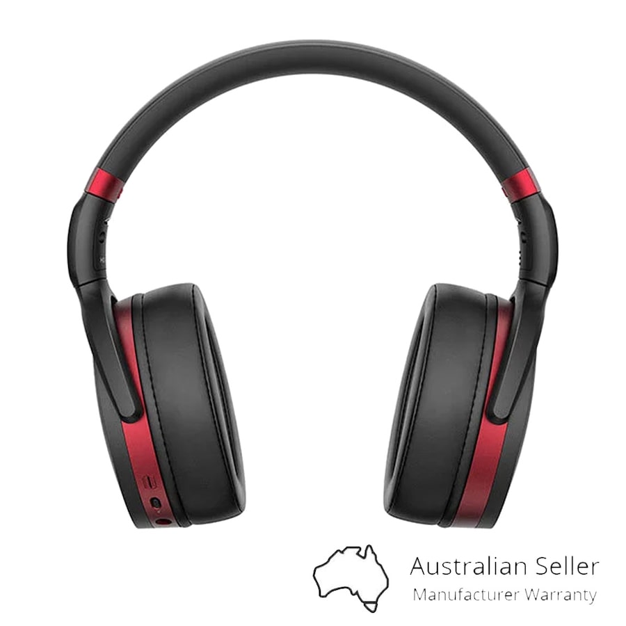 Sennheiser HD 458BT Over-Ear Wireless Noise Cancelling Headphones - Black/Red