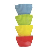 12pc Avanti Reusable 9cm Silicone Muffin Cup Round Oven Baking Cupcake Mould
